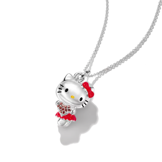 Thomas Sabo Red Hello Kitty Necklace with a Red Zirconia Heart