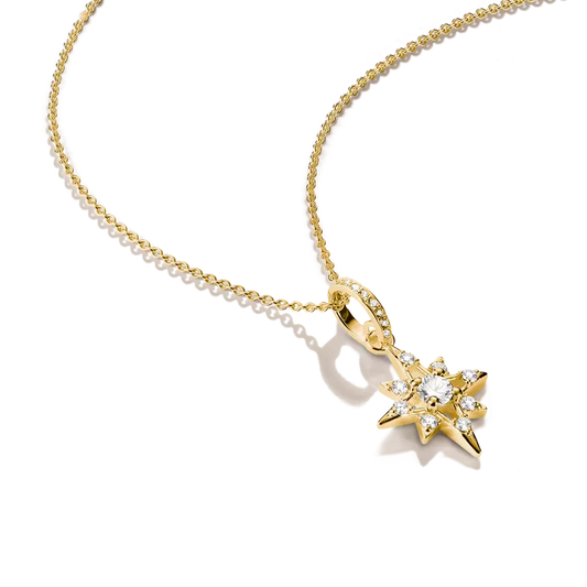 Thomas Sabo 18ct Gold on Silver Star Necklace with White Zirconia