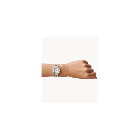LADIES FOSSIL VIRGINIA STAINLESS STEEL WATCH WITH CZ EMBELLISHMENT ON DIAL & ON BRACELET