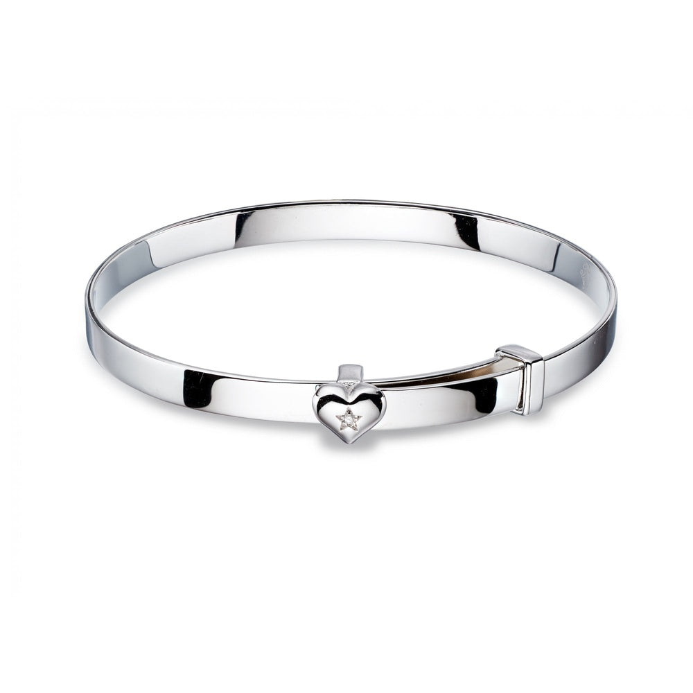 LITTLE STAR GISELE DIAMOND HEART BABY BANGLE