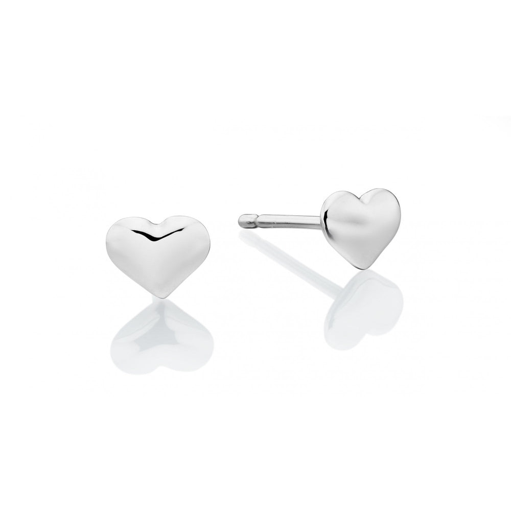 LITTLE STAR PHOEBE STERLING SILVER HEART STUD EARRINGS