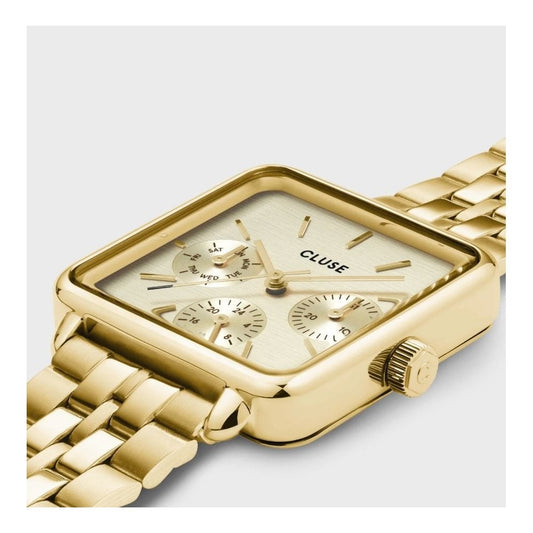 La Tétragone Chronograph, Gold Dial, Ladies Gold Stainless Steel Watch