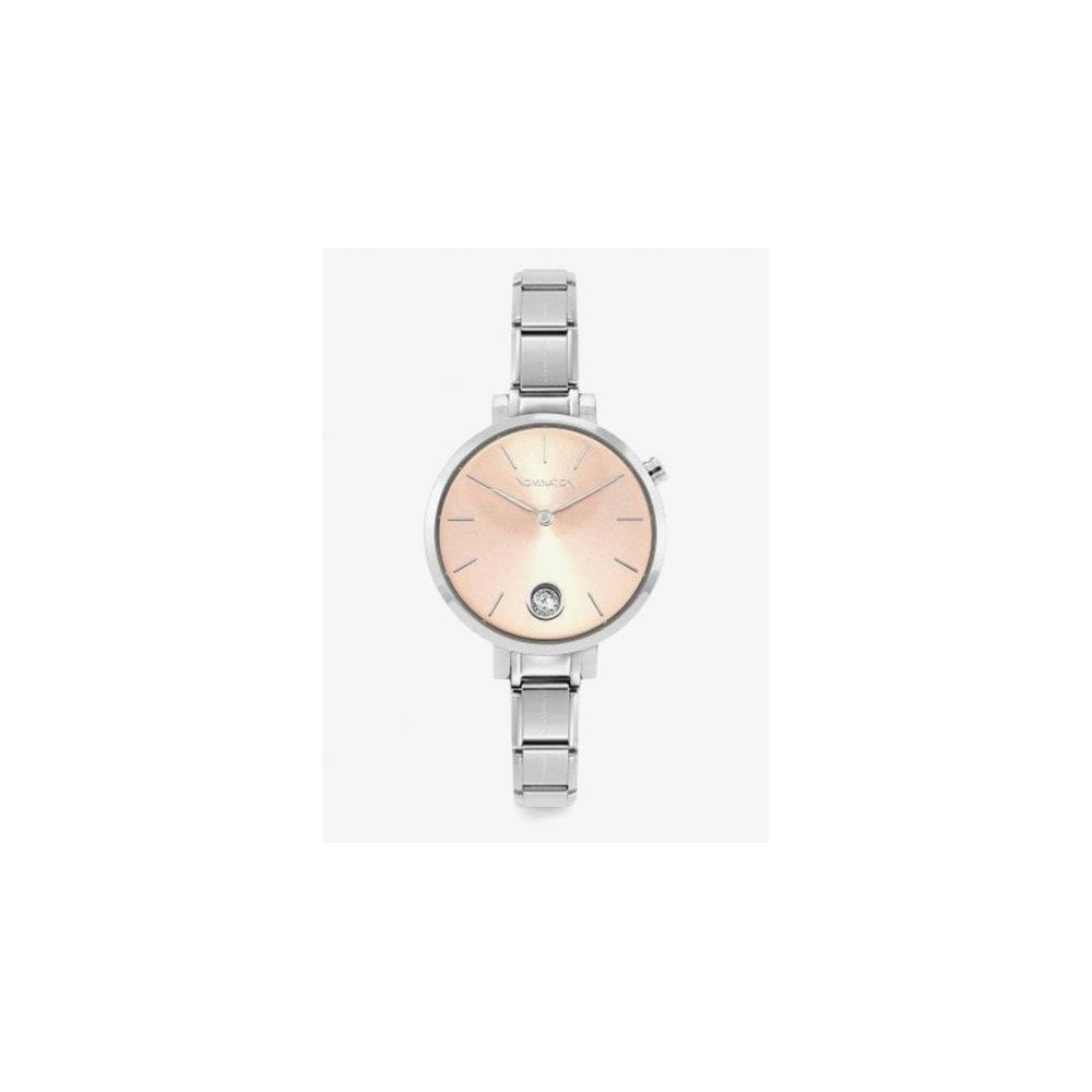 Ladies Composable Time Pink Cubic Zirconia Dial Bracelet Watch