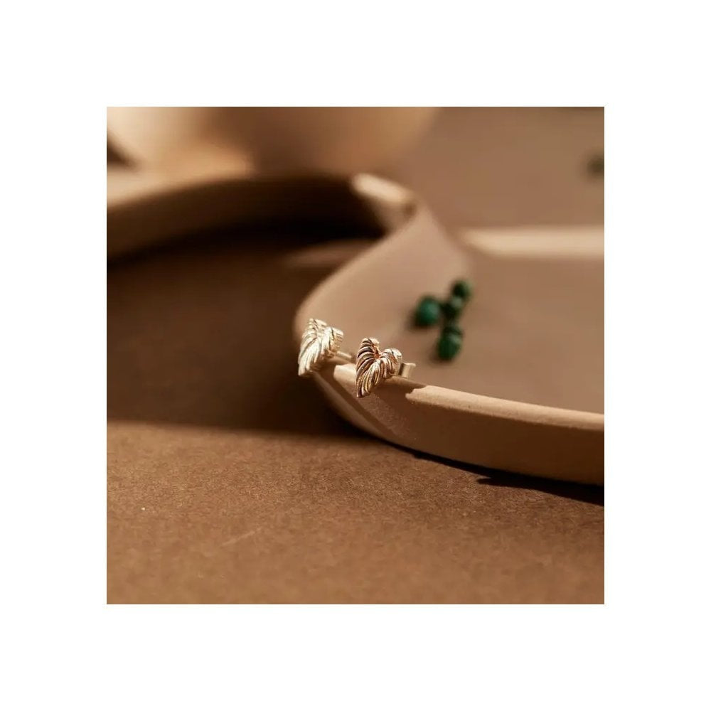 Leaf Heart Stud Earrings