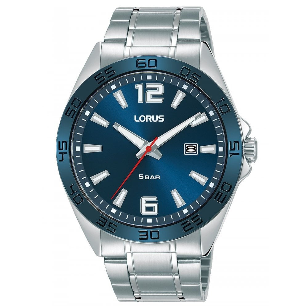 Lorus Mens Sports Bracelet Watch with Brushed & Polished Finish Case