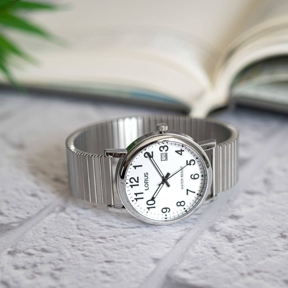 Lorus Mens Steel Expandable Bracelet Watch