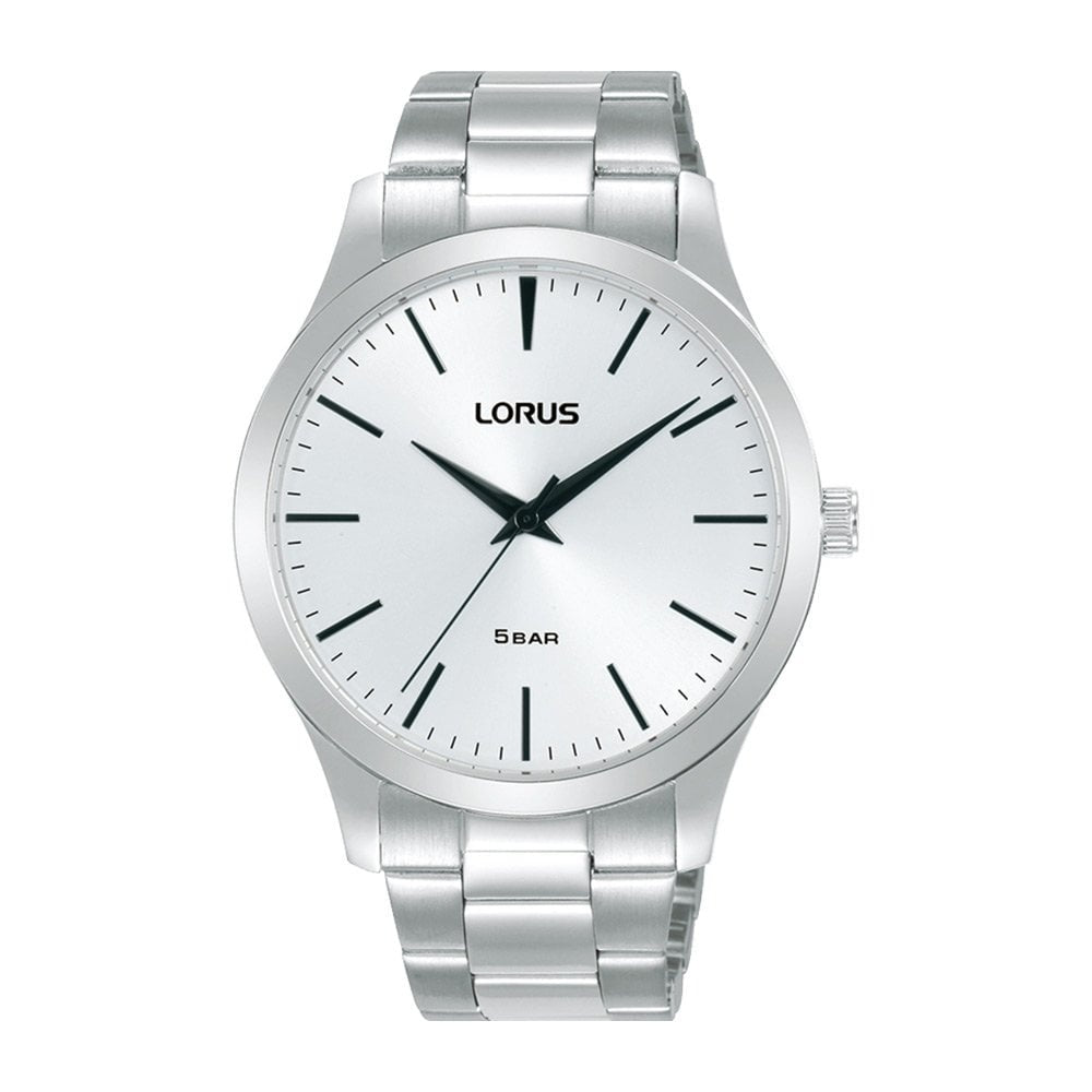 Lorus Mens Steel Sapphire Crystal Glass Watch