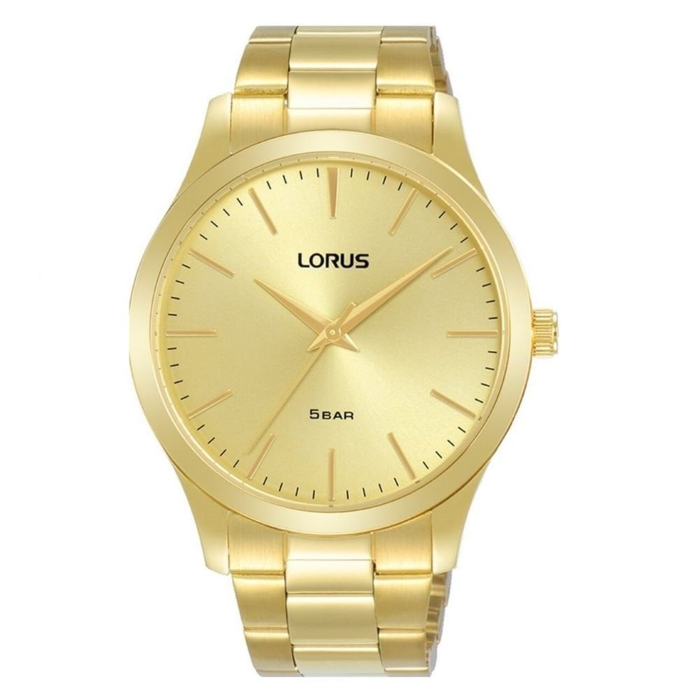 Lorus Mens Yellow Gold Plated Analogue Bracelet Watch