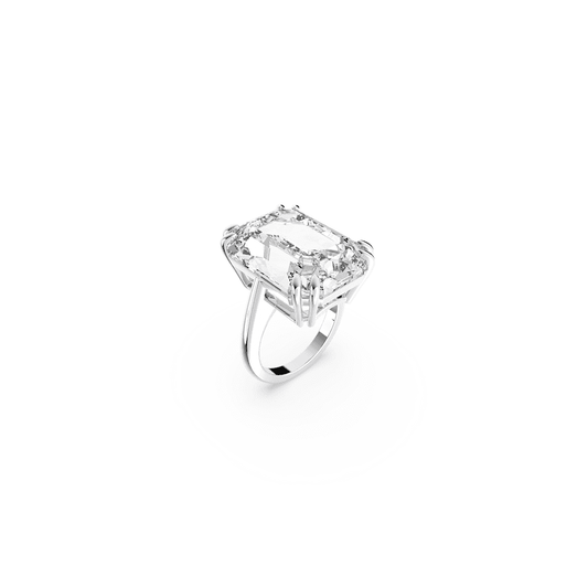 MESMERA LARGE RECTANGULAR CLEAR CRYSTAL COCKTAIL RING