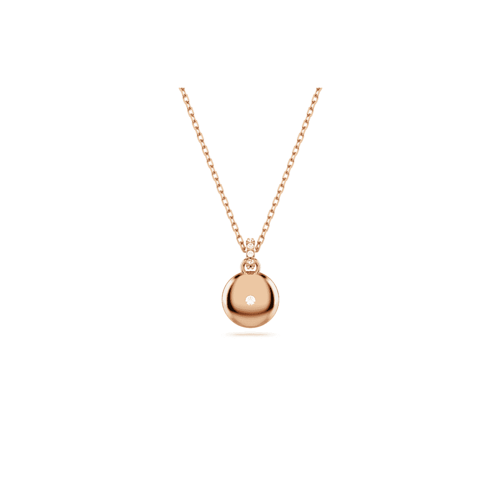 METEORA ROSE GOLD PAVE SET ROUND PENDANT