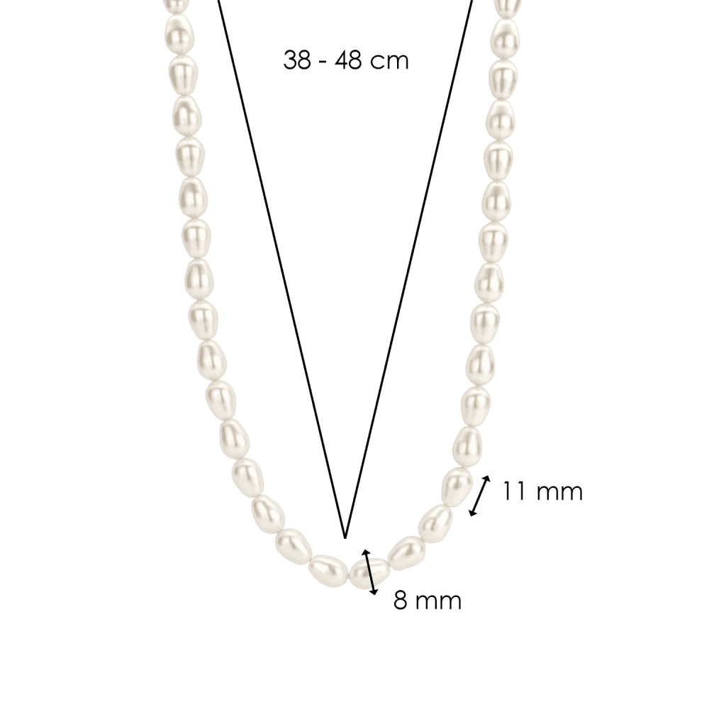 MILANO ADJUSTABLE STERLING SILVER COFFEE BEAN PEARL NECKLACE