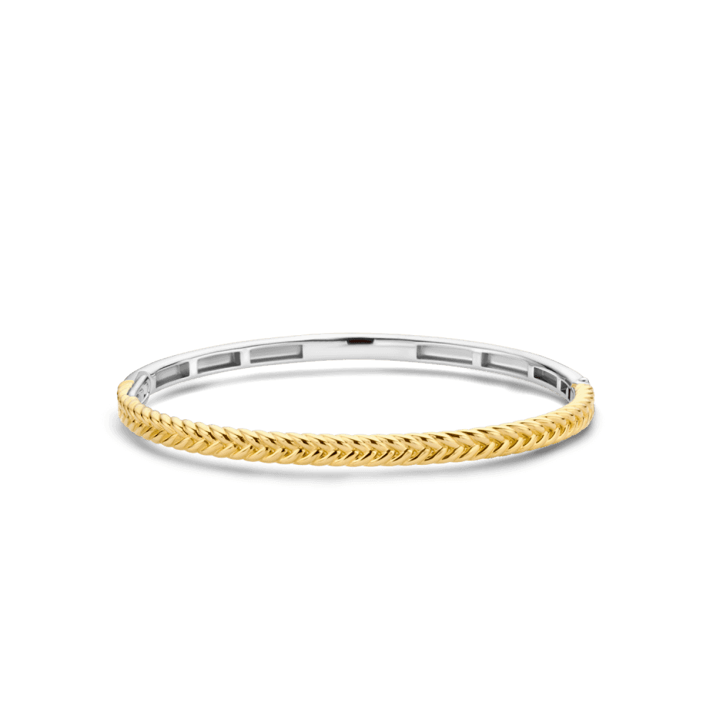 MILANO GOLD ON SILVER BRAIDED BANGLE