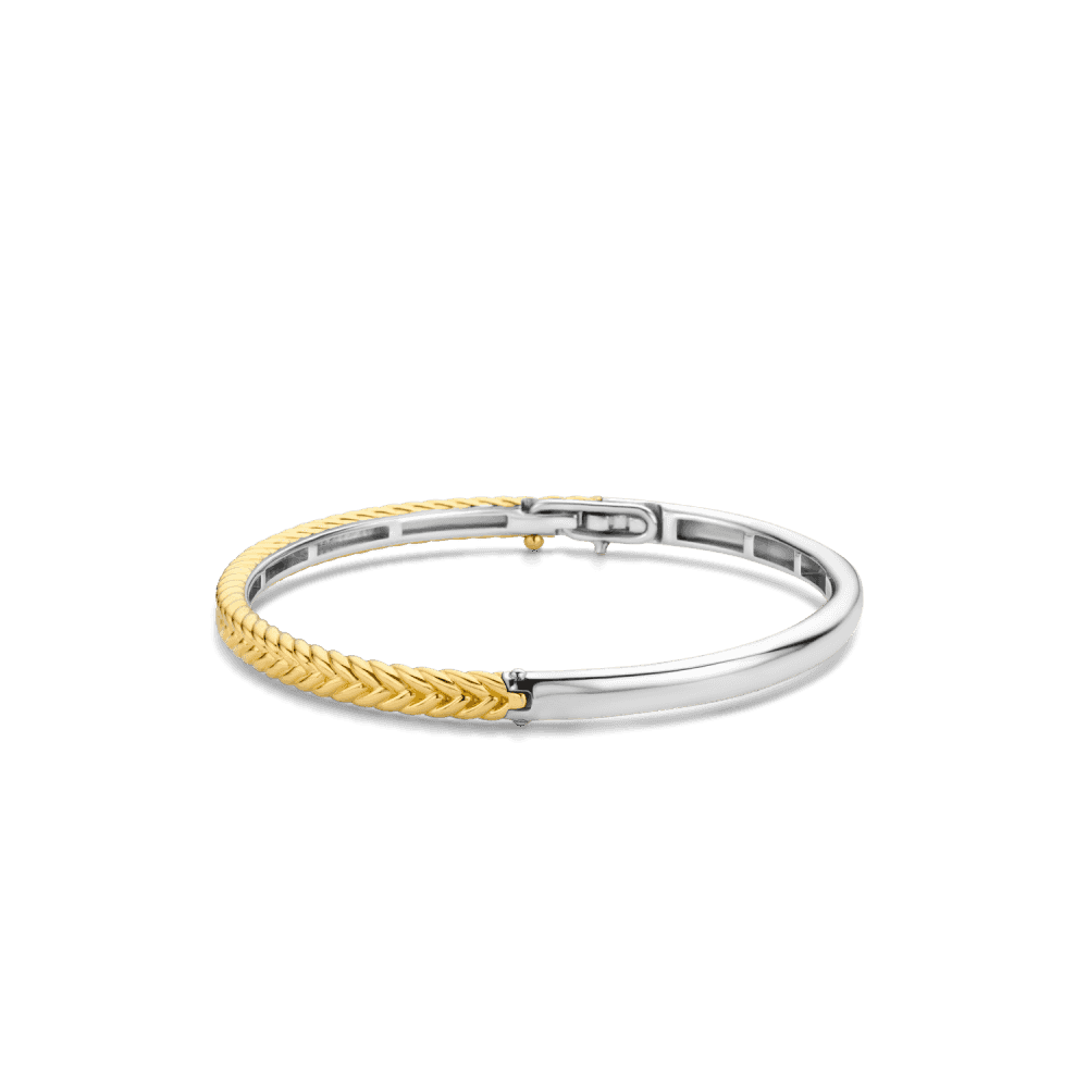 MILANO GOLD ON SILVER BRAIDED BANGLE