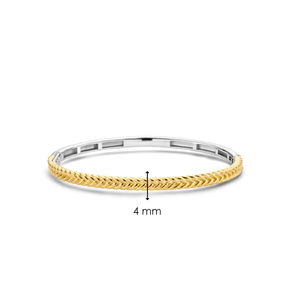 MILANO GOLD ON SILVER BRAIDED BANGLE