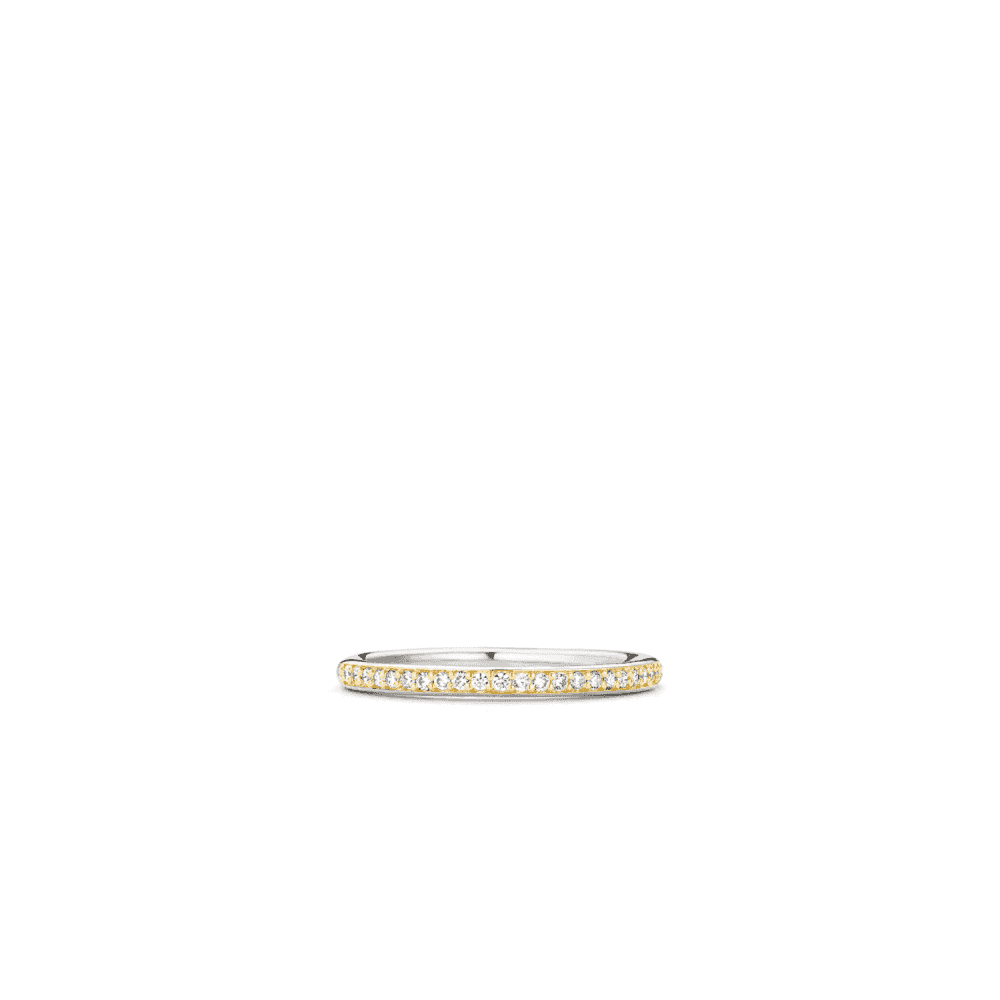MILANO GOLD ON STERLING SILVER BAND WITH ZIRCONIA