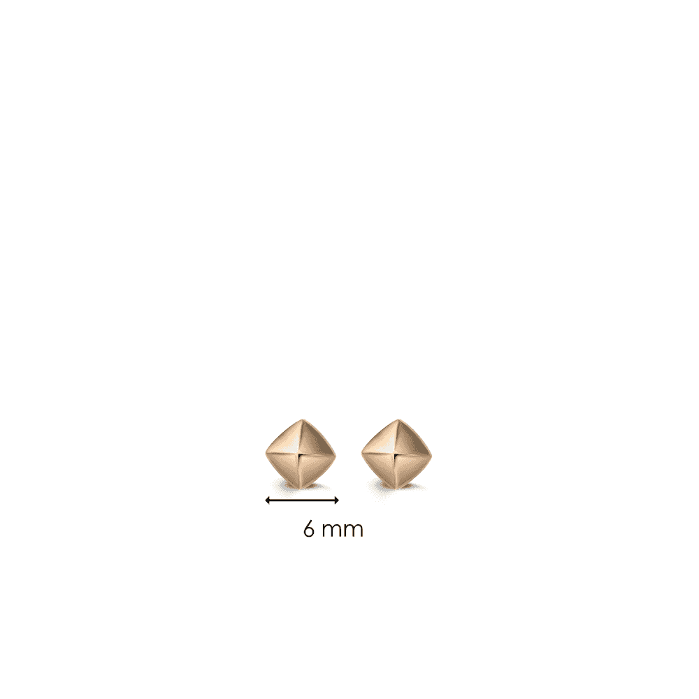 MILANO ROSE GOLD ON STERLING SILVER SQUARE STYLE STUD EARRINGS