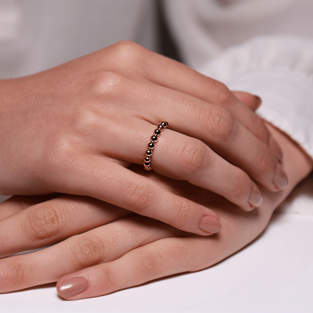 MILANO ROSE GOLD STERLING SILVER BUBBLE RING