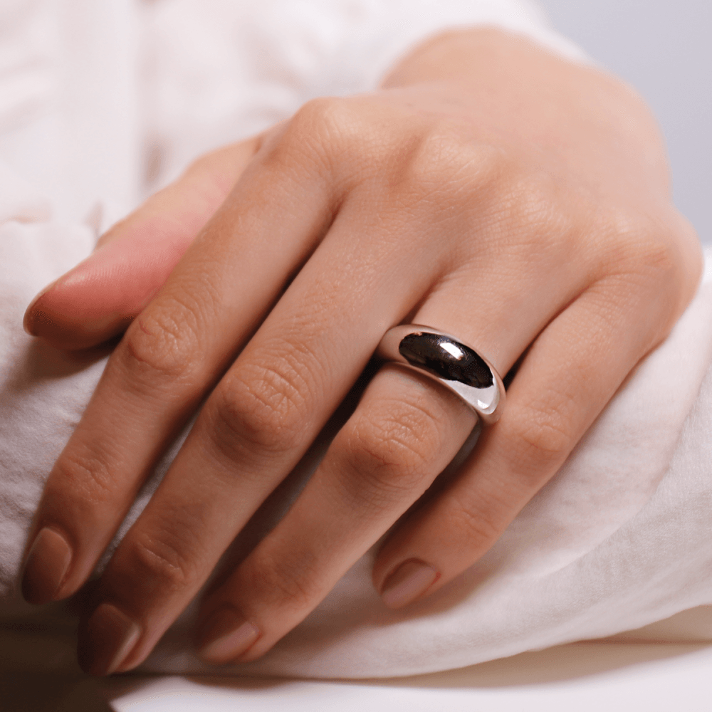 MILANO STERLING SILVER PLAIN SHINY RING