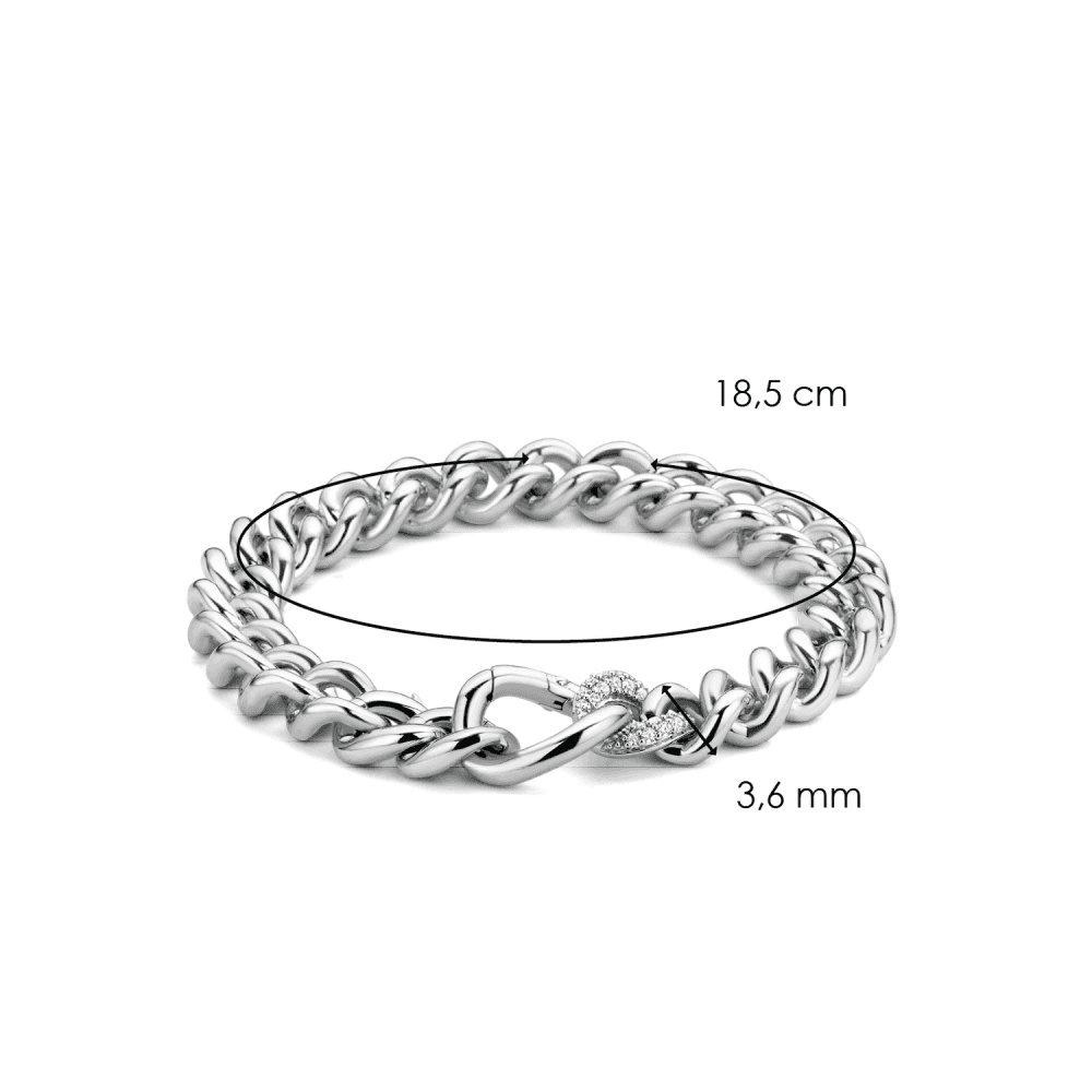 MILANO STERLING SILVER SOLID CURB BRACELET