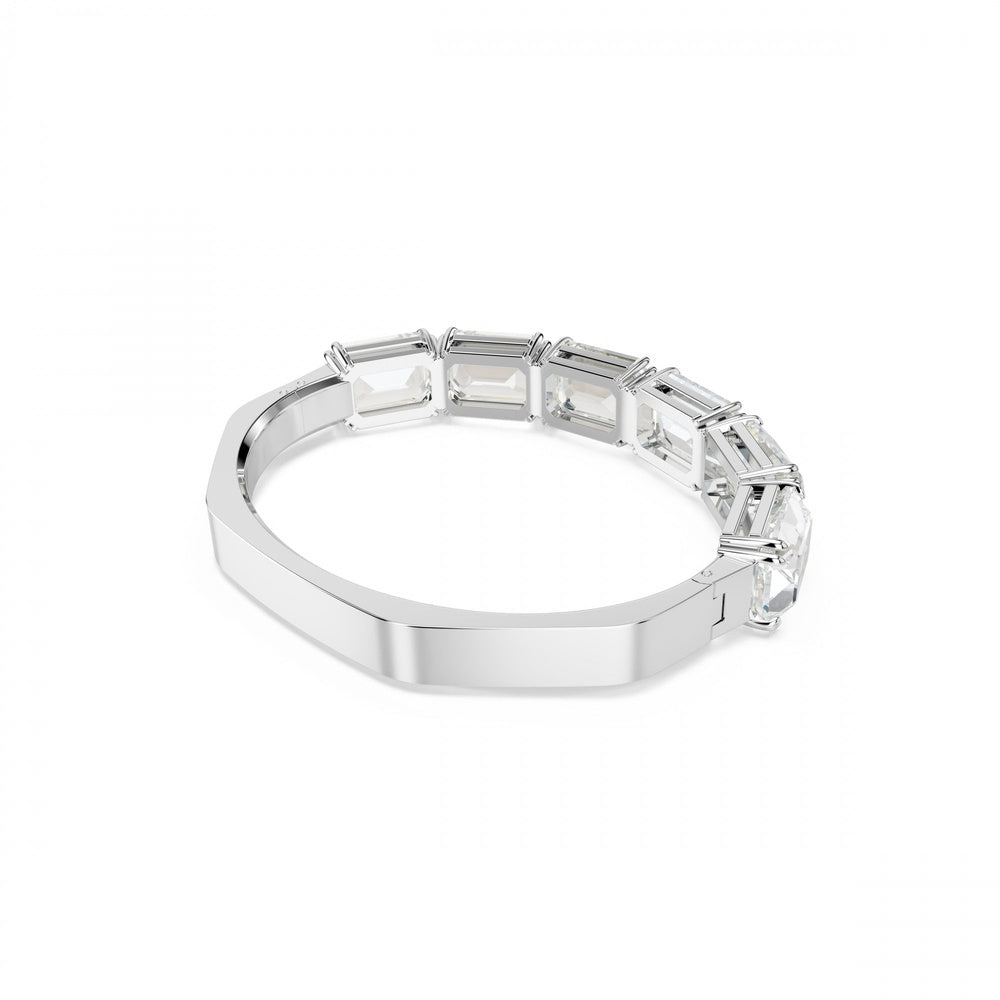MILLENIA OCTAGON CUT STONES RHODIUM FINISHED BANGLE