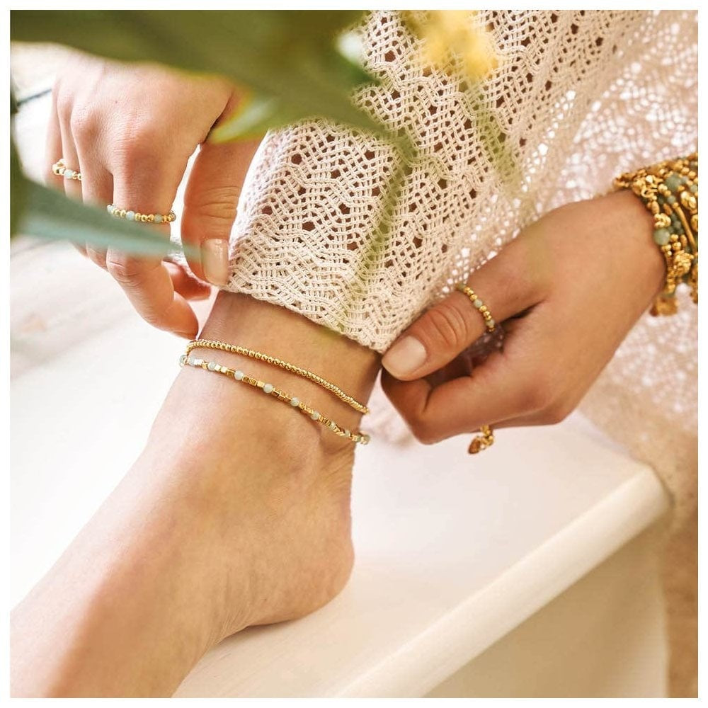 MINI CUTE AND AVENTURINE ANKLE BRACELET