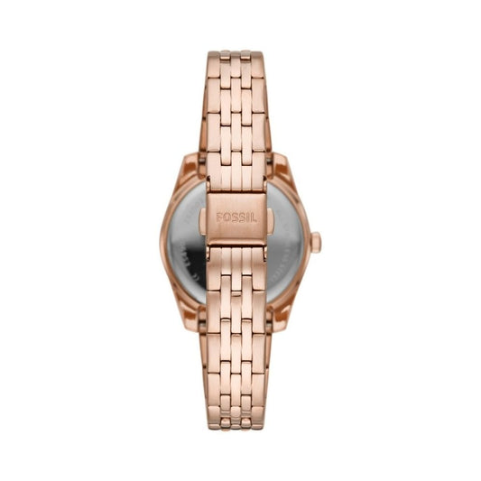 MINI SCARLETTE ROSE GOLD STAINLESS STEEL LADIES BRACELET WATCH WITH BLUE DIAL