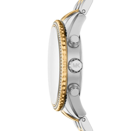 MK BRYANT PAVE TURQ DIAL LADIES TWO-TONED STAINLESS STEEL WATCH