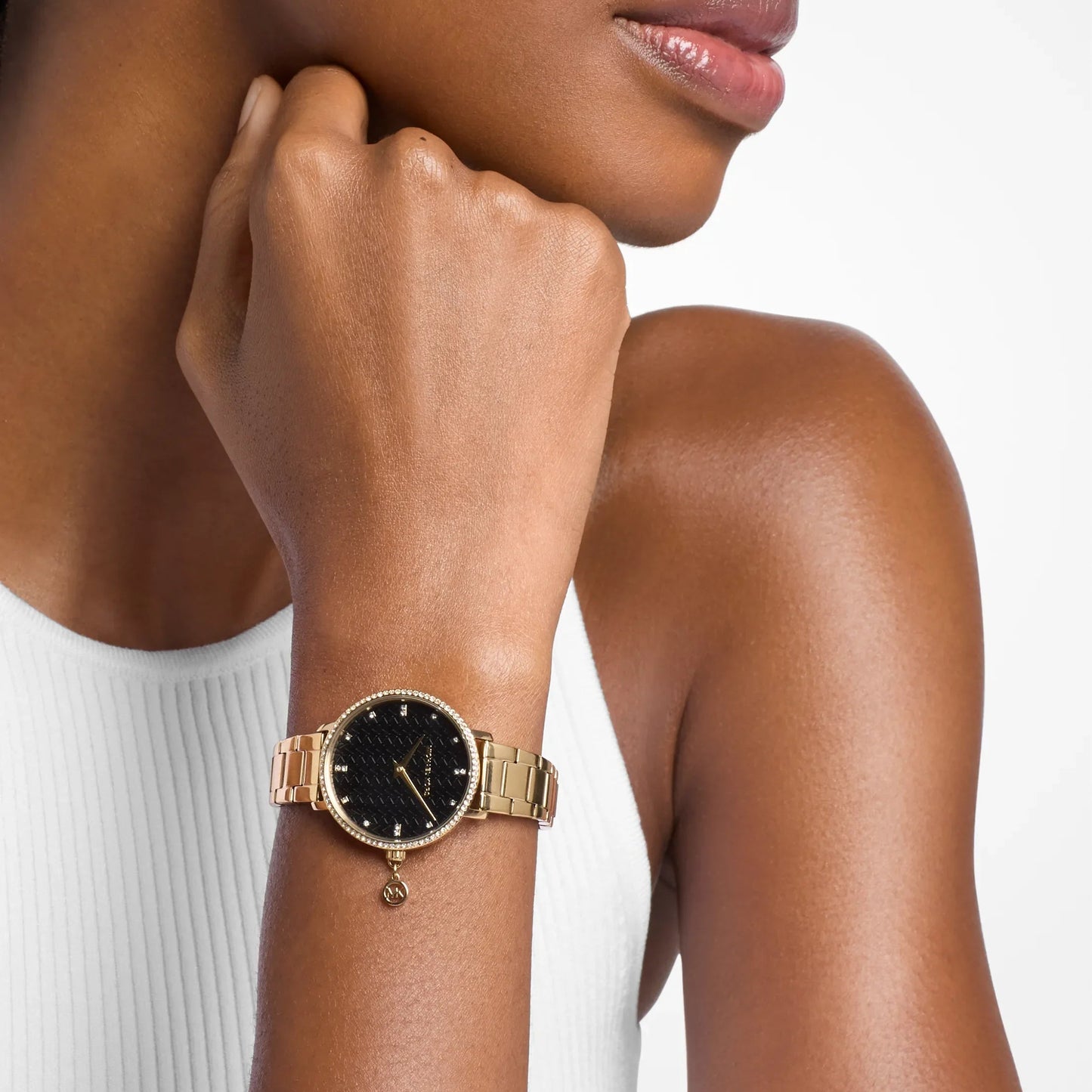 Michael Kors Mini Pyper Pavé Ladies Gold Stainless Steel Watch