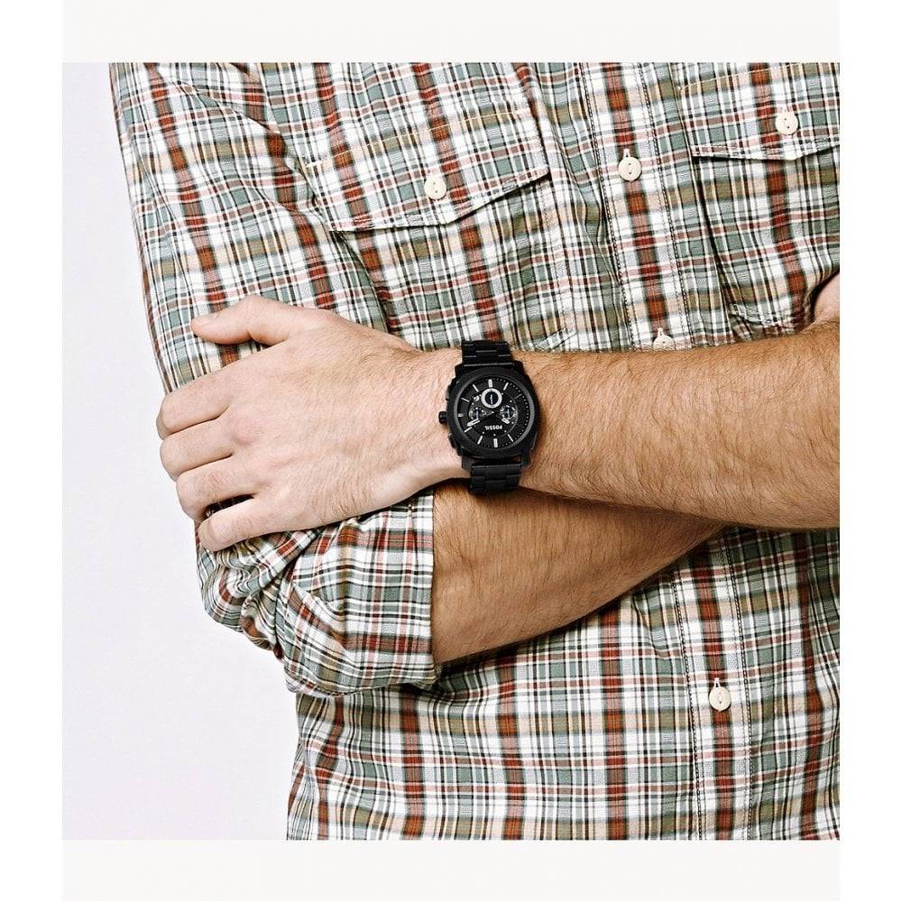 Machine Chronograph Black Stainless Steel Watch