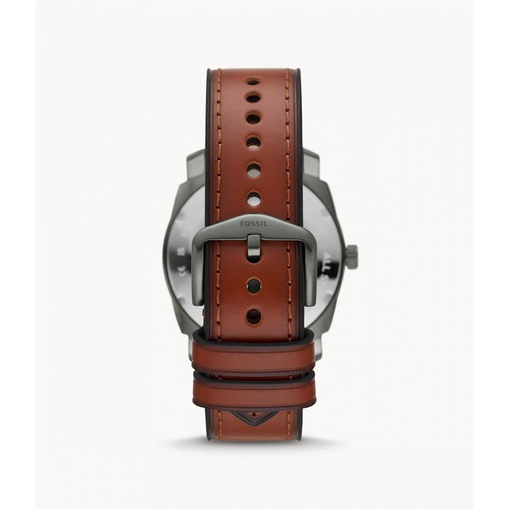 Machine Three-Hand Date Brown LiteHide Leather Watch