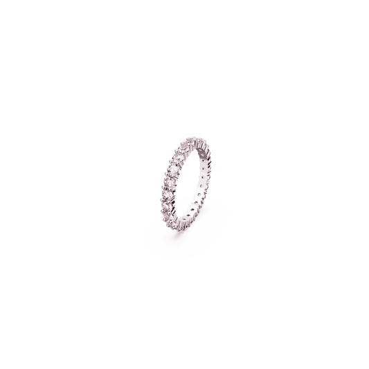Matrix ring, Round cut, Pink, Rhodium plated