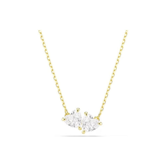 Mesmera Attract necklace Heart, White, Gold-tone plated
