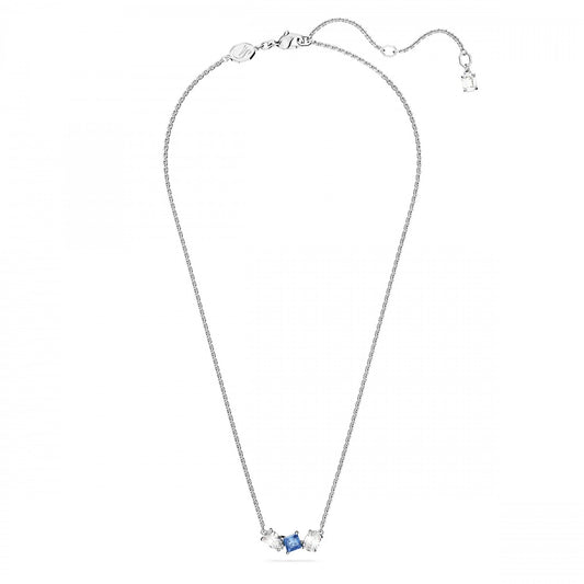 Mesmera pendant Mixed cuts, Blue, Rhodium plated