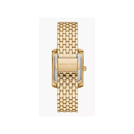 Michael Kors Emery, Three-Hand, White Dial, Ladies Gold-Tone Stainless Steel Watch