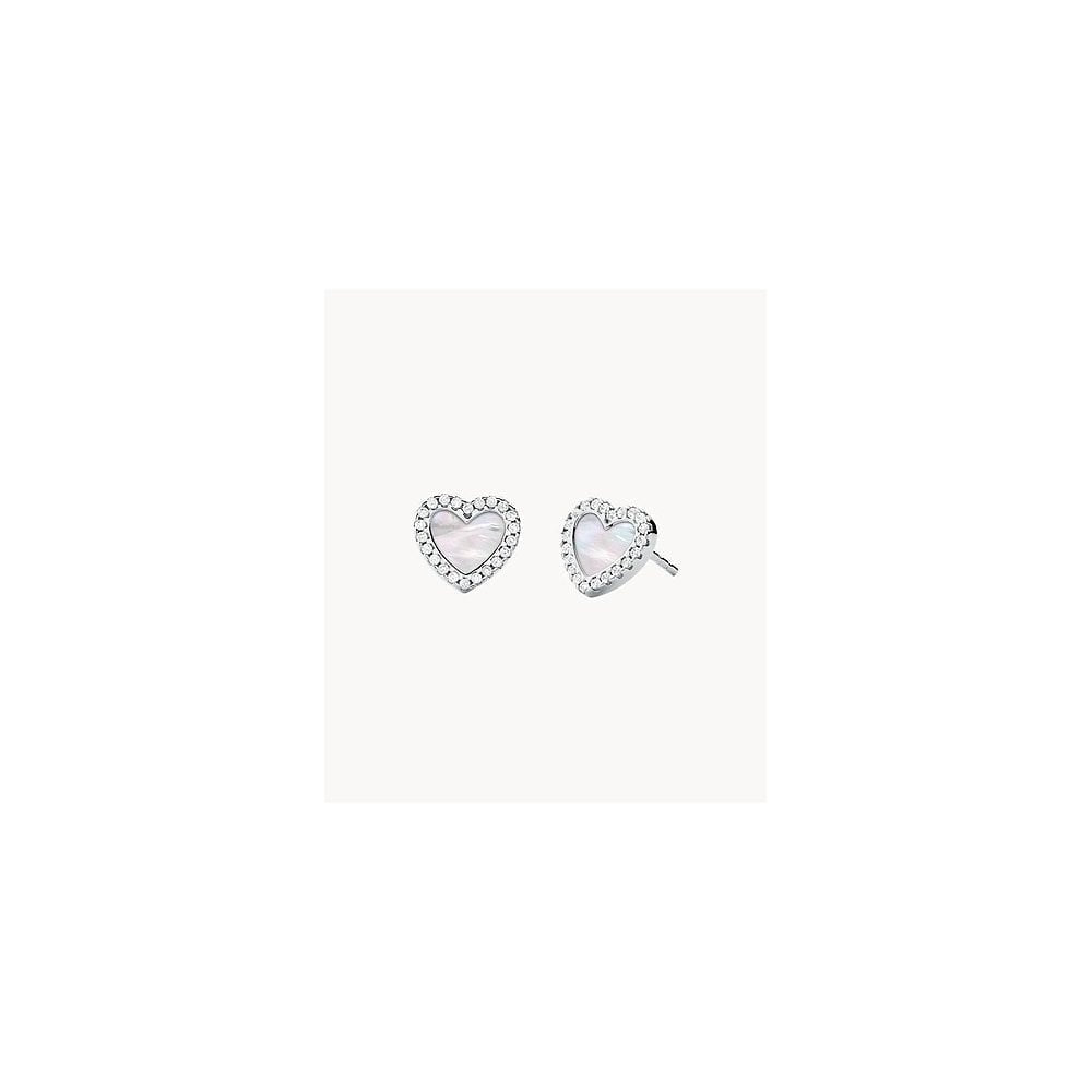 Michael Kors Love Pave and Mother of Pearl Heart Earrings
