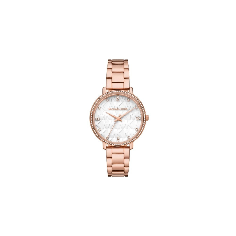 Michael Kors Pyper Three-Hand Rose Gold Tone Alloy Watch