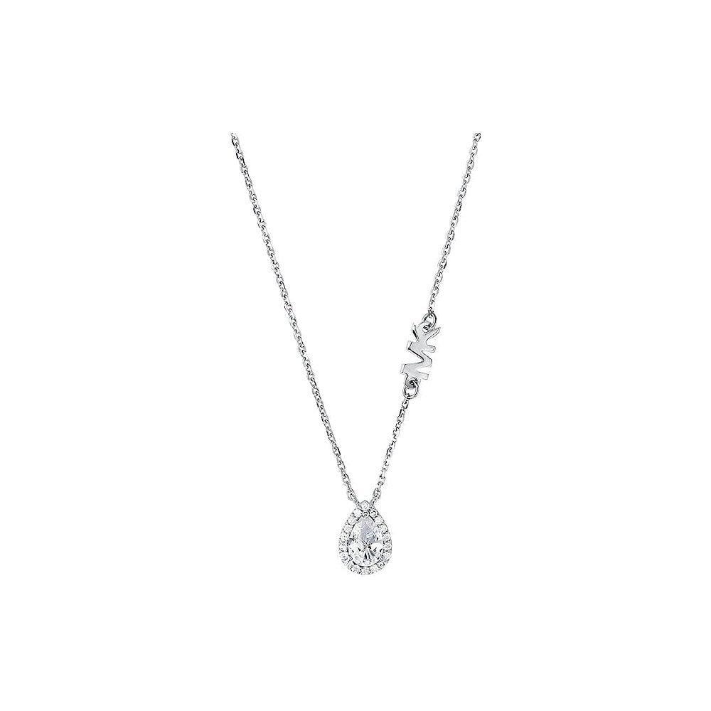 Michael Kors Sterling Silver Pear-Shaped Pendant Necklace