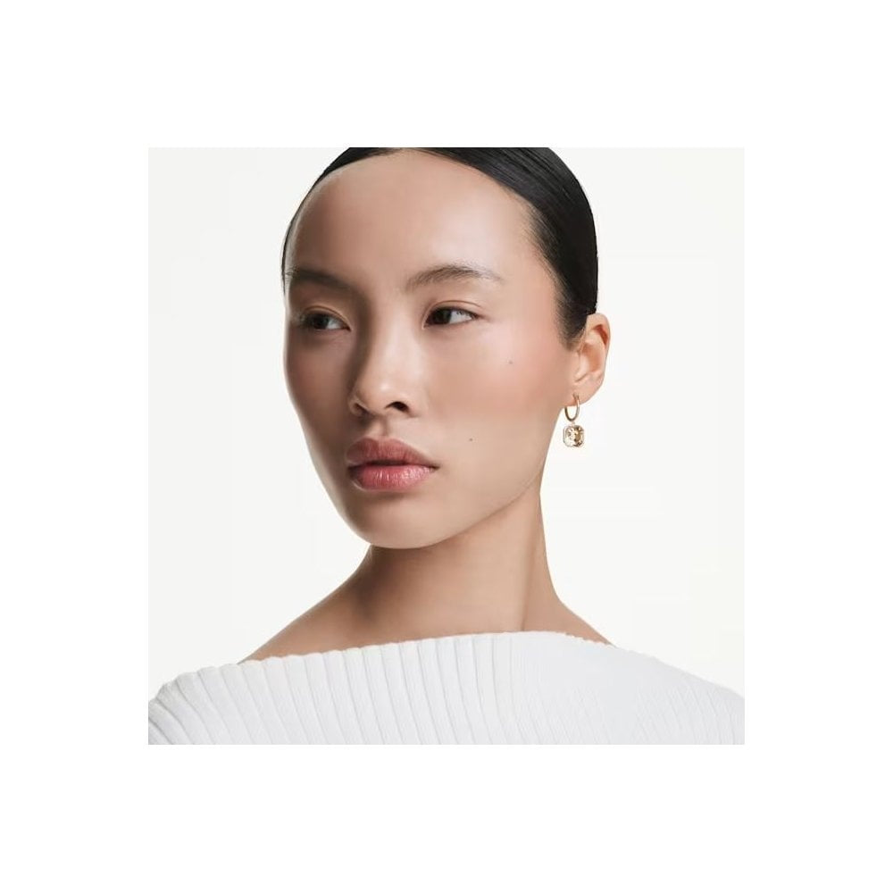 Millenia drop earrings Square cut, Caramel, Gold-tone plated