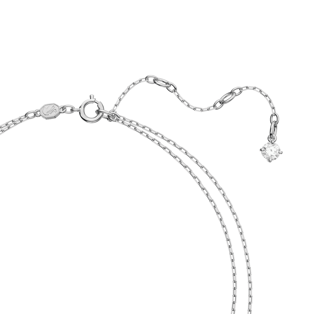 Millenia layered necklace Octagon cut, Rhodium plated