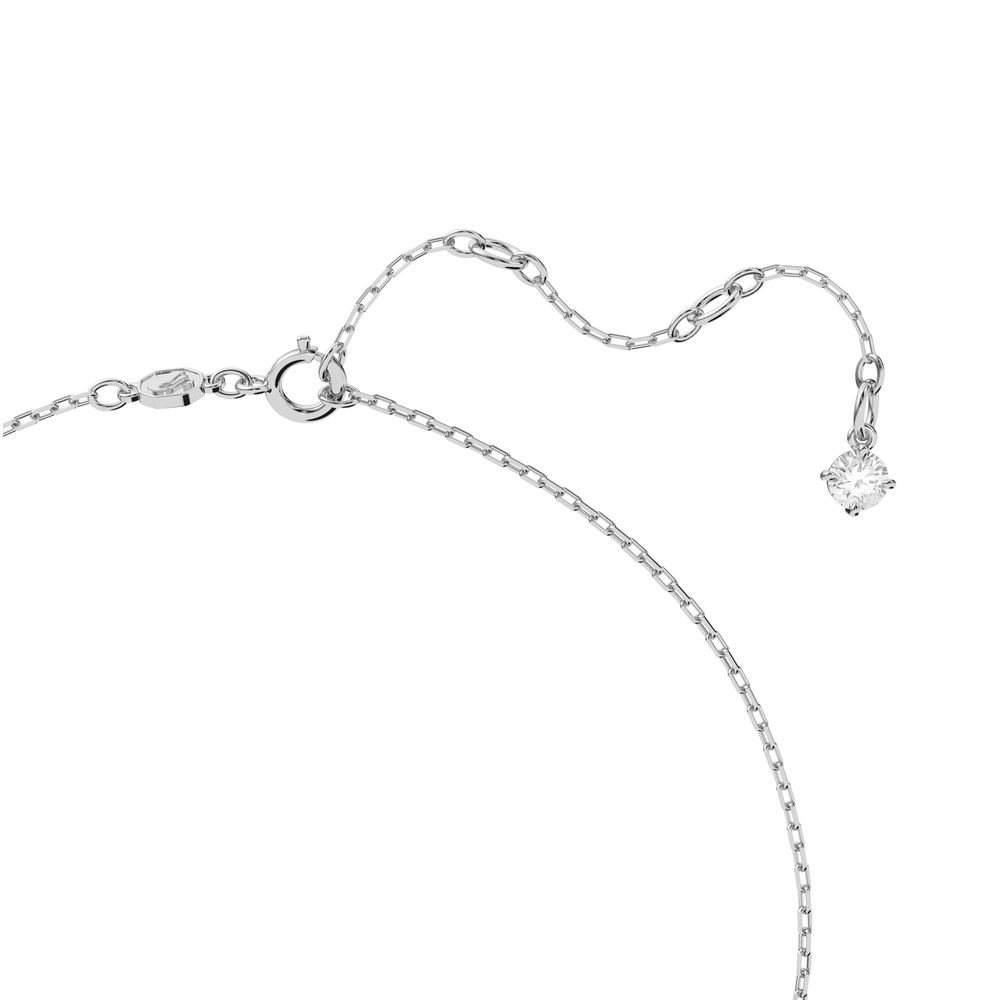 Millenia necklace Octagon cut, Blue, Rhodium plated