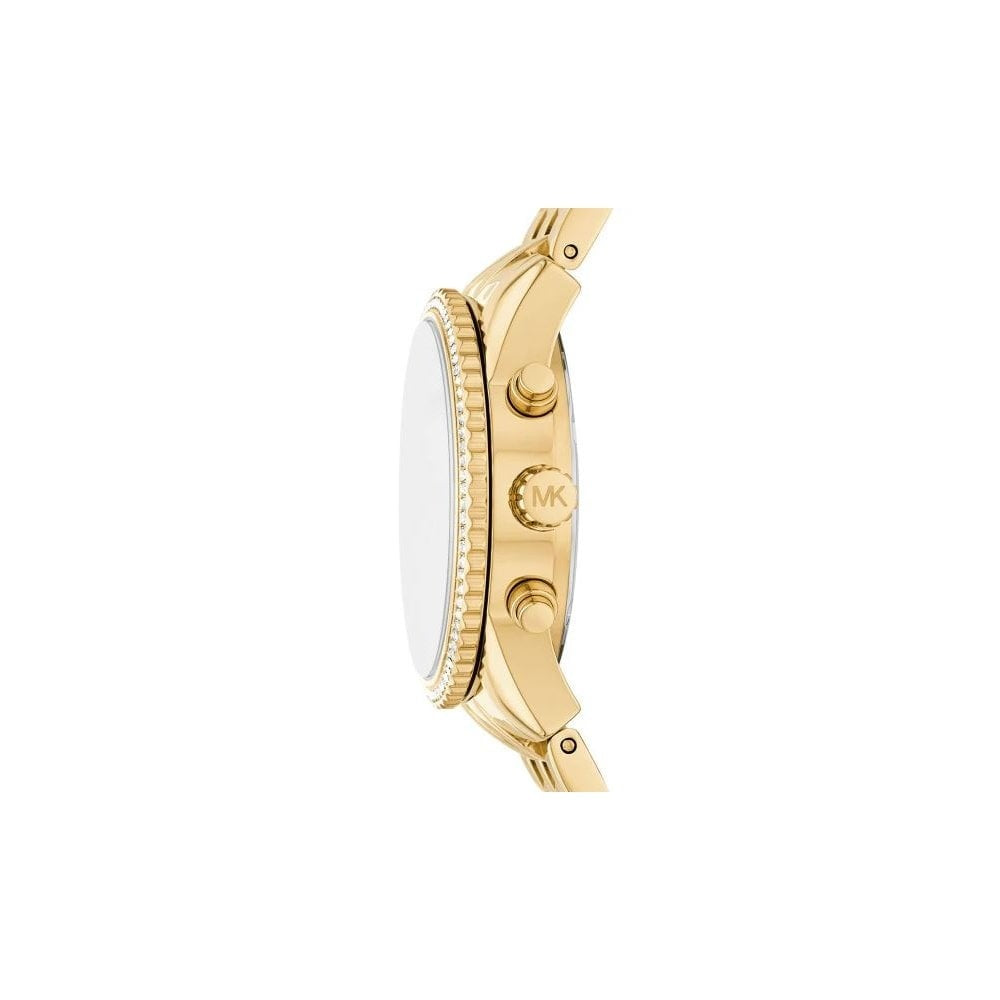 Mini Ritz, Chronograph, Pavé, Ladies Gold-Tone Watch