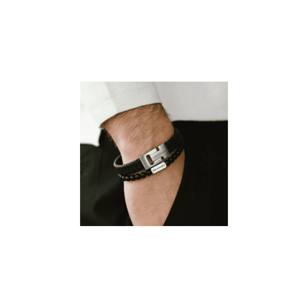 NATURAL NED BLACK ONYX 6MM ROUND GEMSTONE BRACELET