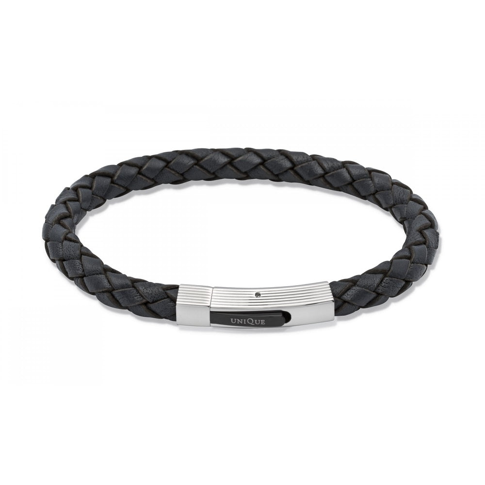 NAVY LEATHER BRACELET