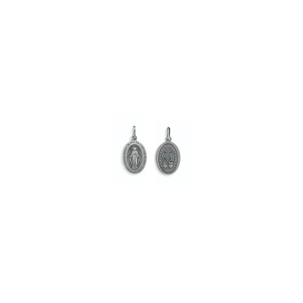 OXIDISED STERLING SILVER MIRACOLOUS MEDAL PENDANT