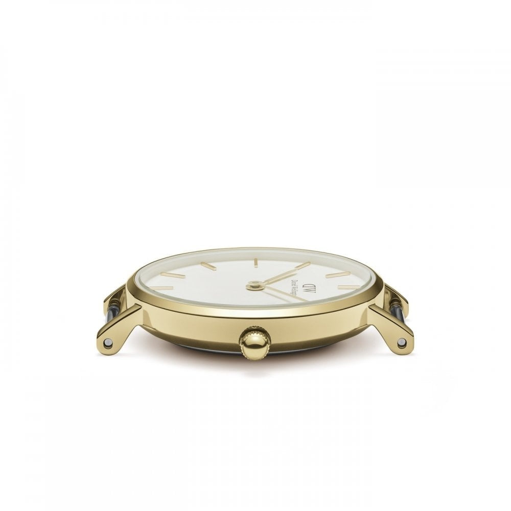 PETITE EVERGOLD HORLOGE YELLOW GOLD MESH BRACELET WITH 28MM WHITE DIAL