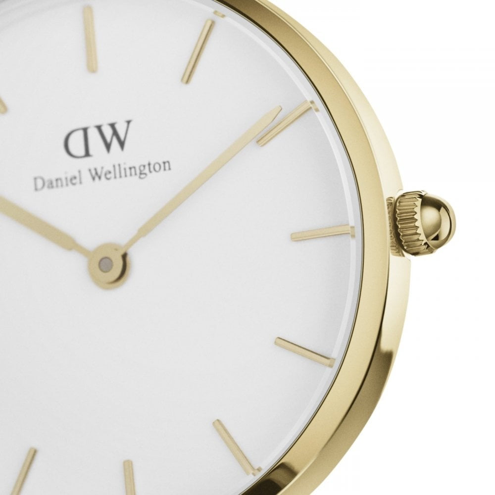 PETITE EVERGOLD HORLOGE YELLOW GOLD MESH BRACELET WITH 28MM WHITE DIAL