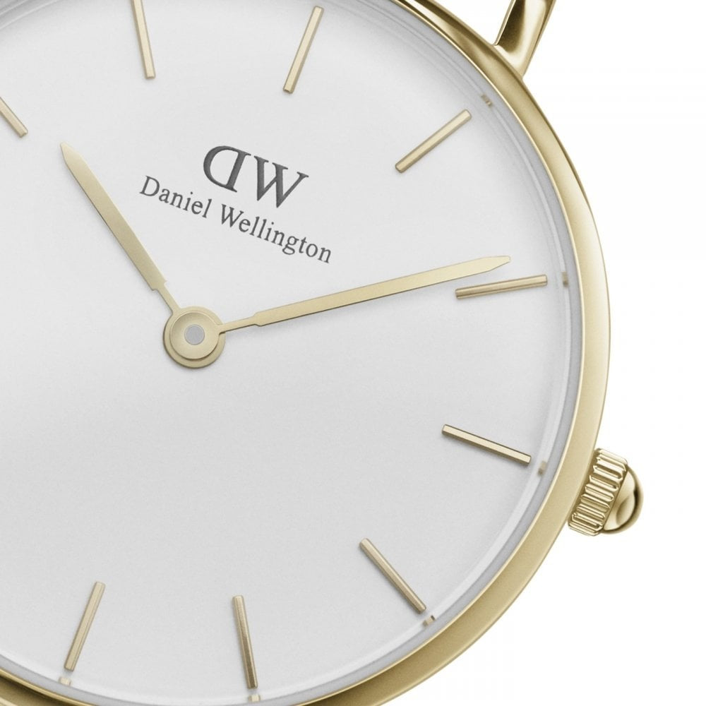 PETITE EVERGOLD HORLOGE YELLOW GOLD MESH BRACELET WITH 28MM WHITE DIAL