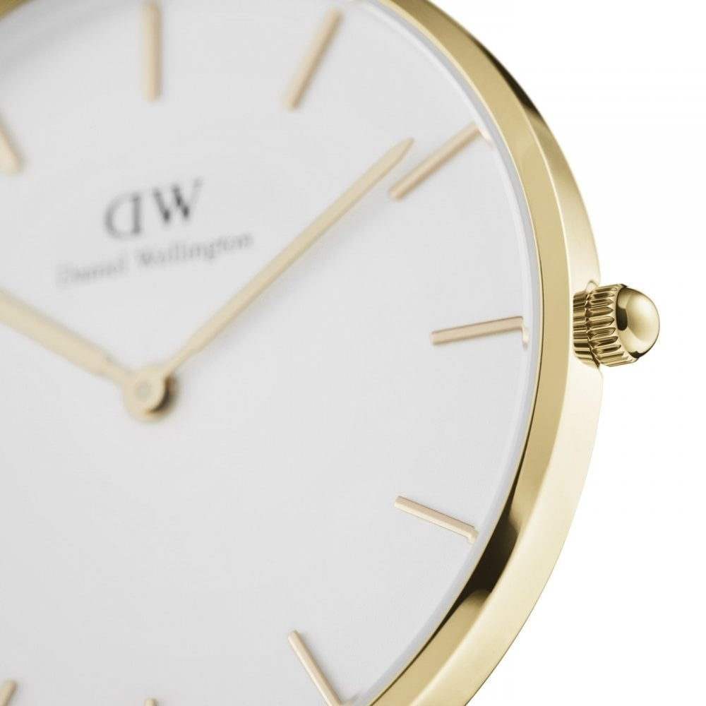 PETITE EVERGOLD YELLOW GOLD MESH BRACELET WATCH WITH 36mm WHITE DIAL