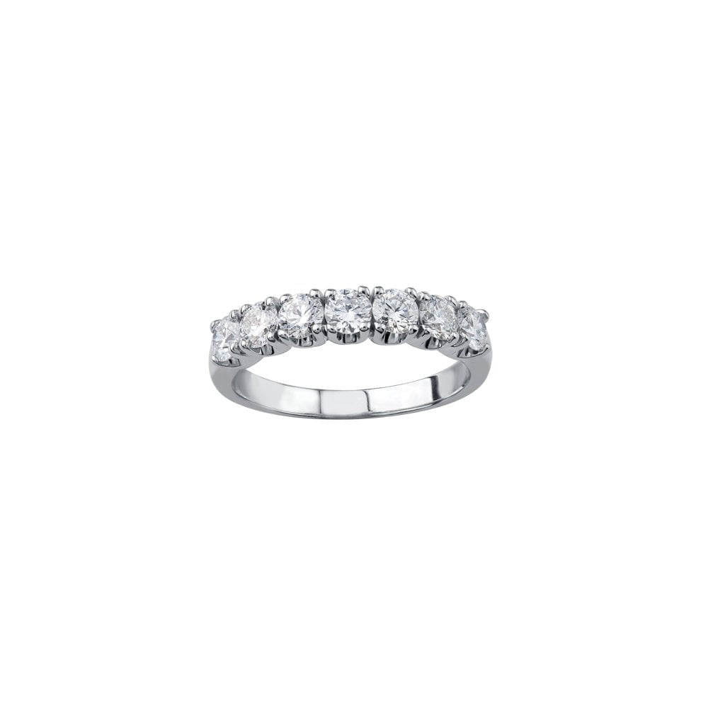 PLATINUM 1CT LAB DIAMOND 7 STONE ETERNITY BAND