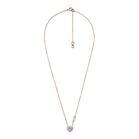 PREMIUM ROSE GOLD HEART PENDANT W/MORGANITE PINK CRYSTAL